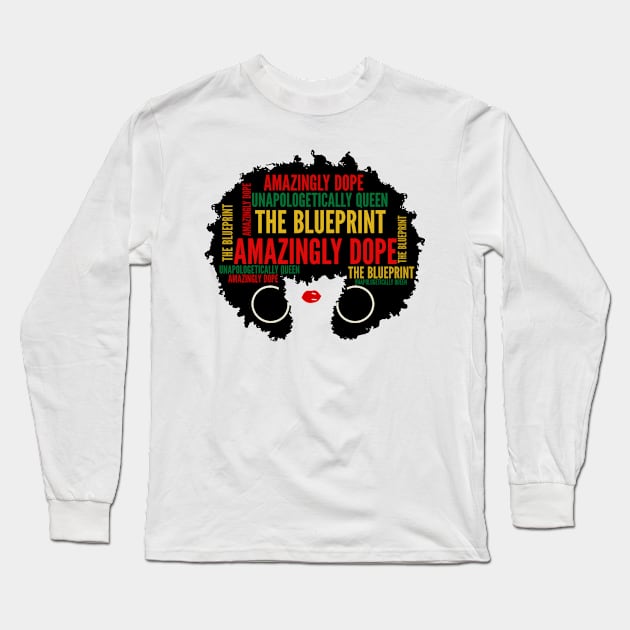 Unapologetically Queen Afro Lady Long Sleeve T-Shirt by LCQueen